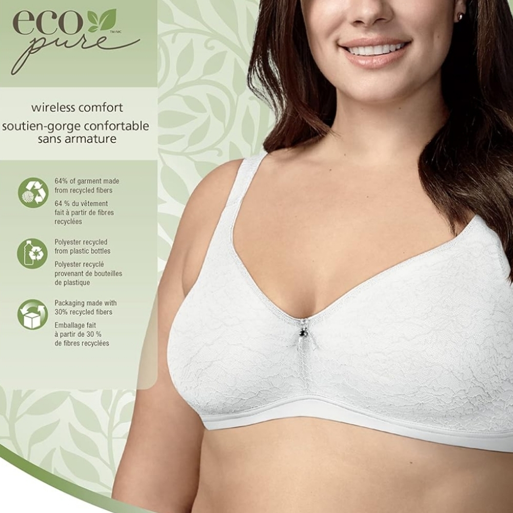 Wonder Bra eco wireless bra white lace/NEW